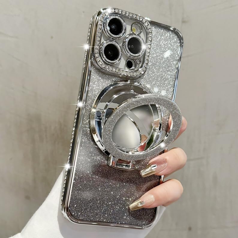 Amazon.com: ZXDK (Mirror Kickstand ) Glitter Diamond Case for